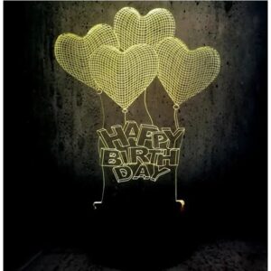 3D Illusion LED Happy Birthday Lamp