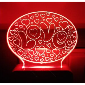 7 Color Changing 3D LED Night lamp with Plug for Living Room