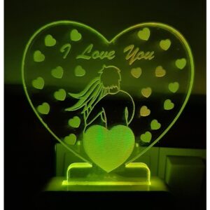 7 Color Changing 3D LED Night lamp with Plug for Living Room