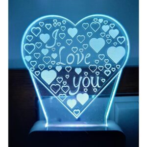7 Color Changing 3D LED Night lamp with Plug for Living Room